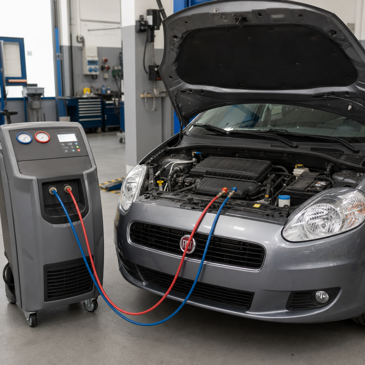 Fiat Grande Punto: ricarica aria condizionata con gas R134a